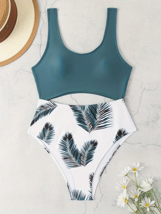 Women's Fashionable One-piece Swimming Suit, Sexy Backless Solid-color All-in-one Swimsuit, Beach Style.